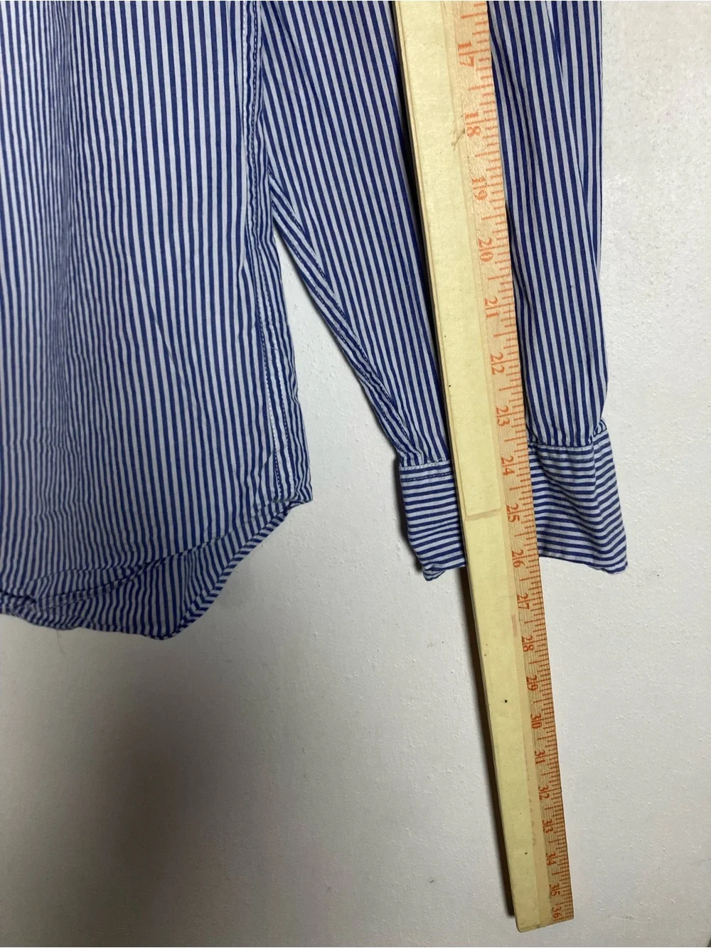 J.Crew Flex Washed Classic Fit Blue White Striped Shirt Men's Size M Office